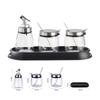 Desktop Glass & Stainless Steel Condiment Set