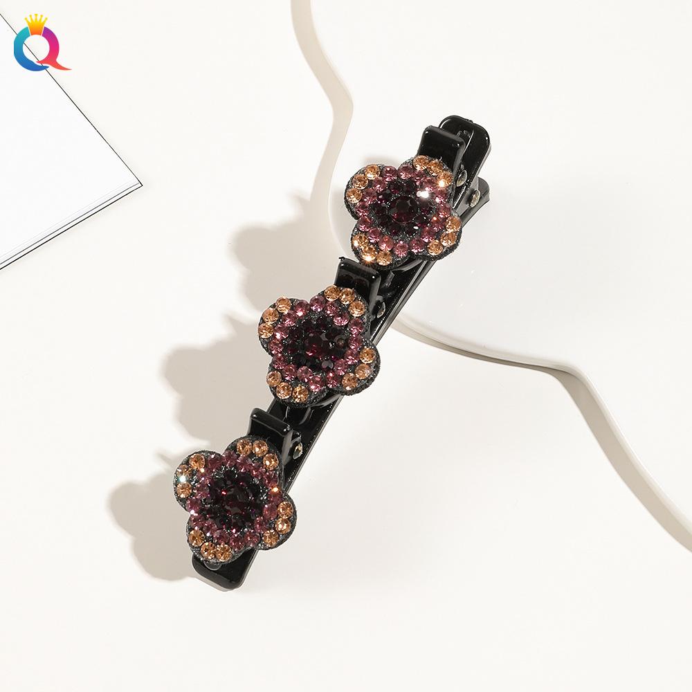 Vierblättriges Kleeblatt Blume Haarspange Damen Gebrochene Haarspange Flecht-Finishing-Artefakt Seitenklammer Ponyklammer