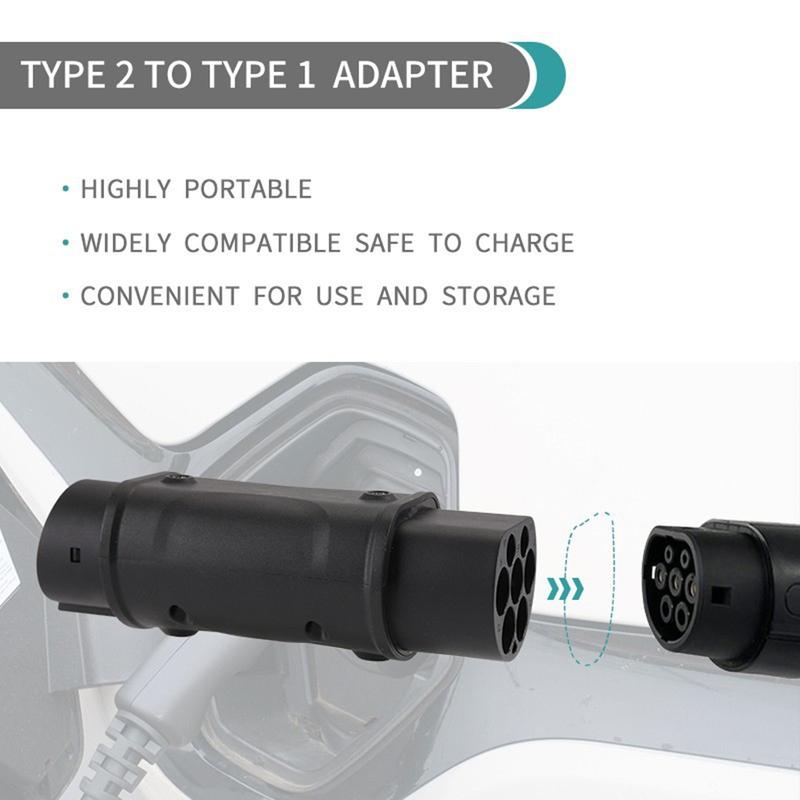 32A EV Charger Converter Charging Station IEC 62196 Type2 To J1772 Type1 and Type1 To GBT Electric Car Charging Adapter Barrel