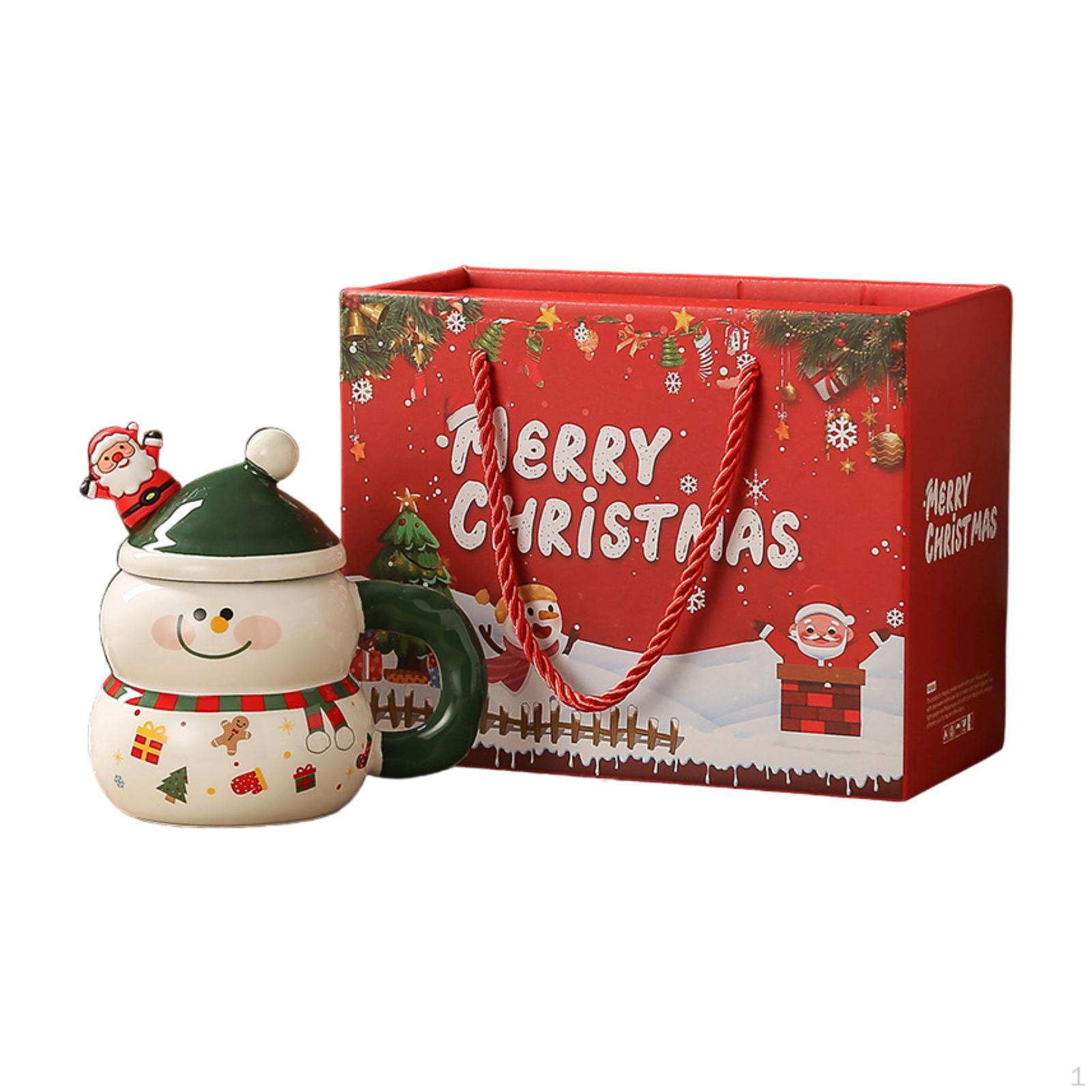 

Керамічна чашка для кави на Різдво з ручкою, багаторазова чашка для води Green Snowman