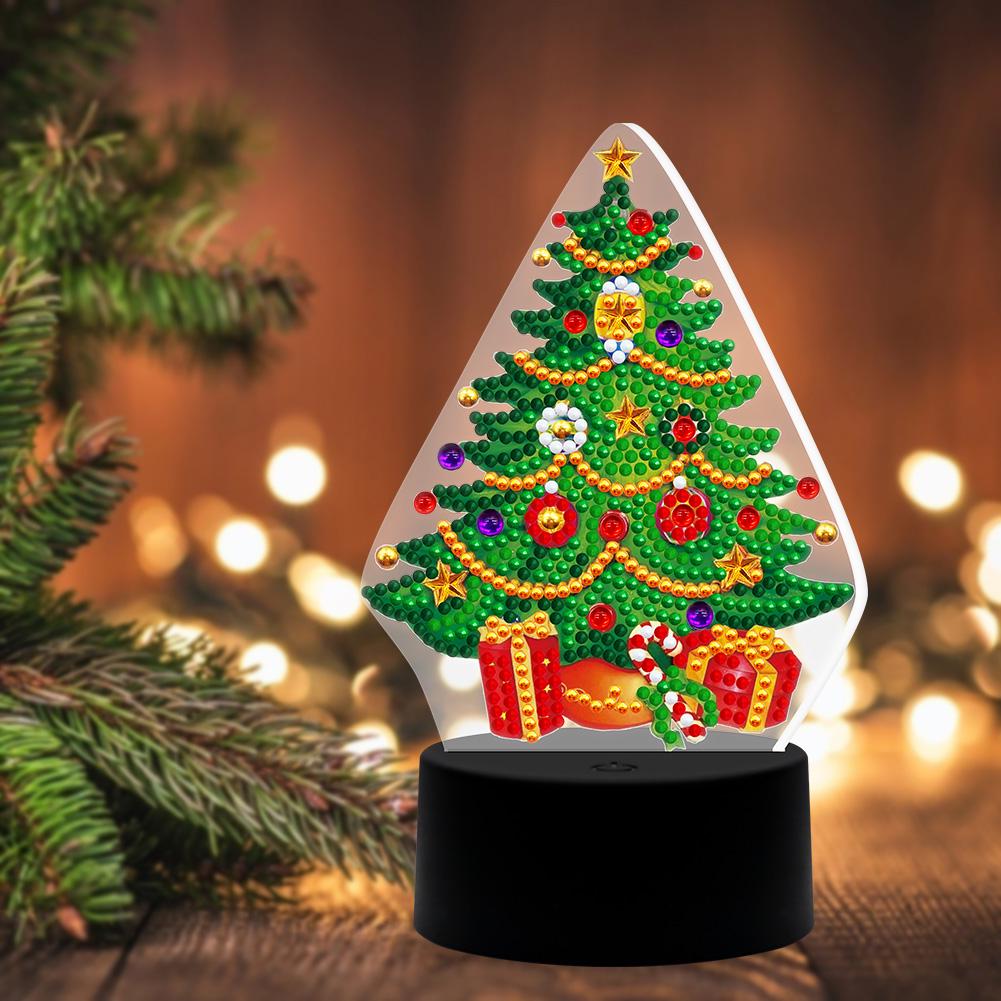 DIY Christmas Tree Diamond Painting LED Light Embroidery Home Night Lamp Mosaic DIY Christmas Tree Diamond Painting LED Light Embroidery Home Night Lamp Mosaic