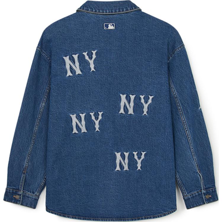 New MLB New York Yankees Denim Jacket Unisex Indigo 3ADRG0344-50INS