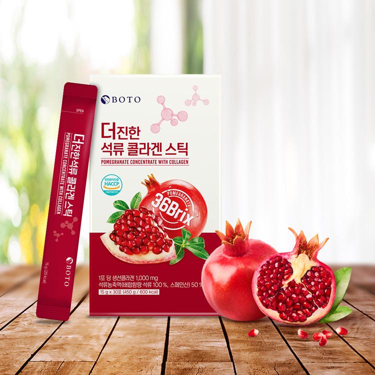 Bottu The Richer Pomegranate Collagen Stick 30 Packs 6 Boxes