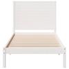 Solid Wood Bed Extra Long Without Mattress White 90x210 Cm