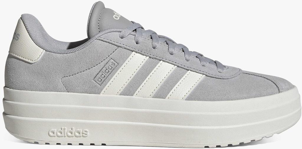 Кроссовки Adidas VL Court Bold Women серые два/офф-белые/коричнево-белые