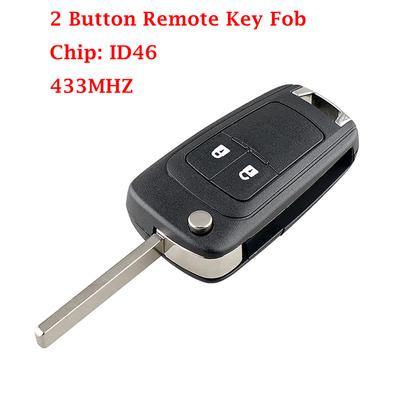 2-Tasten-Flip-Auto-Schlüsselanhänger-Hülle, Klappschlüsselhülle aus Kunststoff, 433 MHz, ID46-Chip, für Opel Vauxhall Astra J Insignia Zafira C Mokka