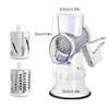 Hand-Crank Vegetable Cutter & Slicer Manual Kitchen Cheese Chopper Machine With 3 Adjustable Sharp Drums Multi-Function Garlic Potato Shredder