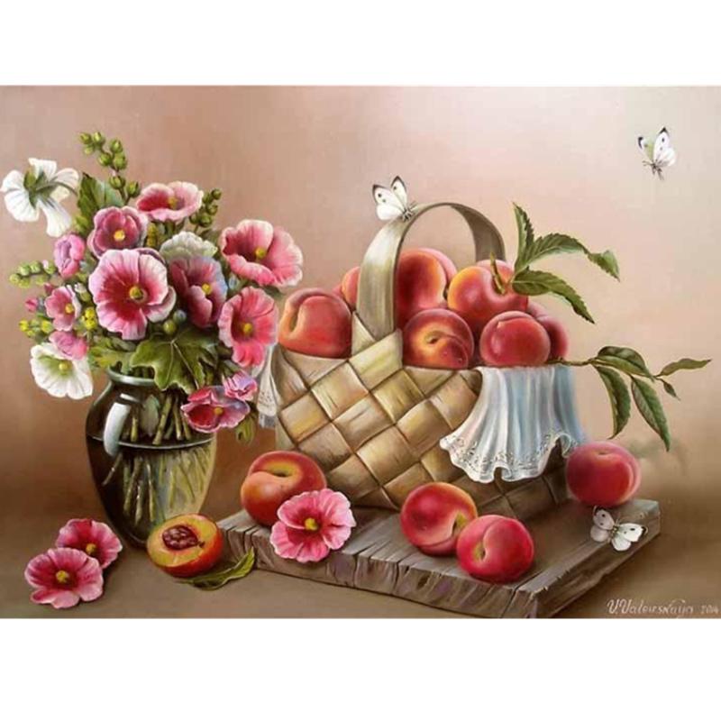 Artistic Flower Picture Unframd Handmade Oil Painting DIY Digital Kits Canvas Draw Home Decro Gift
