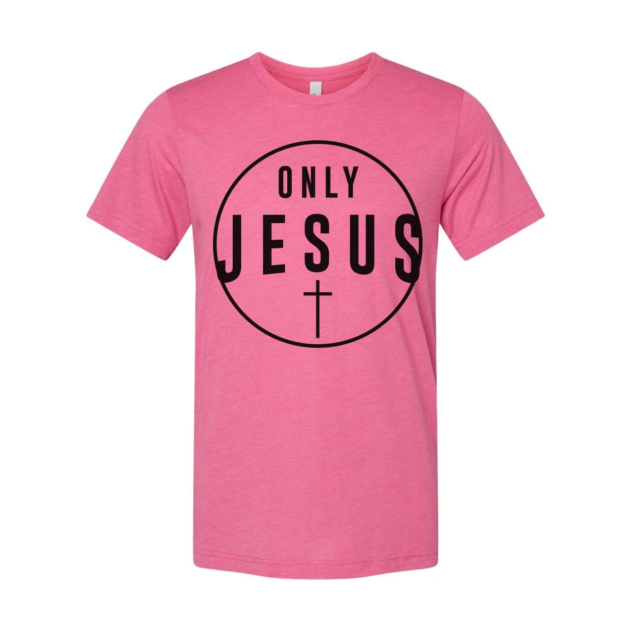 Unisex Christian T Shirt Featuring Only Jesus Circle Cross Logo For Faith and In XL