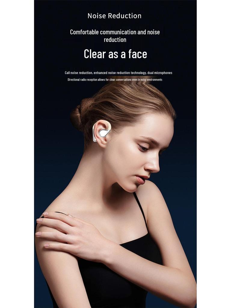 Wireless Bluetooth Sports Earbuds 2025: New Clip-on, Air & Bone Conduction, Non-In-Ear Model for Running