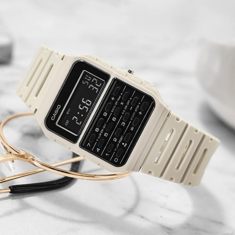 Casio Youth Series Digital Calculator Retro Multifunction Waterproof Quartz Movement Resin Strap Watch Women watches Black CA-53WF-8B