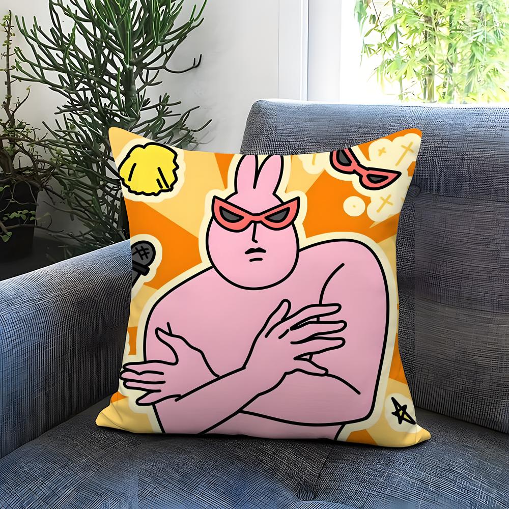 popular my friend rabbit Cushion Cover Comfortable Reversible Pillow Cover Ideal for Car Sofa Bedroom & Beyond