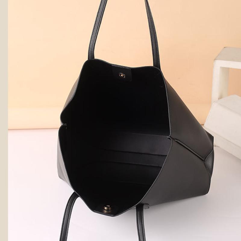 Genți Tote de Damă la Modă, Simple, de Mare Capacitate pentru Navetă, Genți de Umăr, Culoare Solidă, Piele PU, Genți de Mână pentru Femei