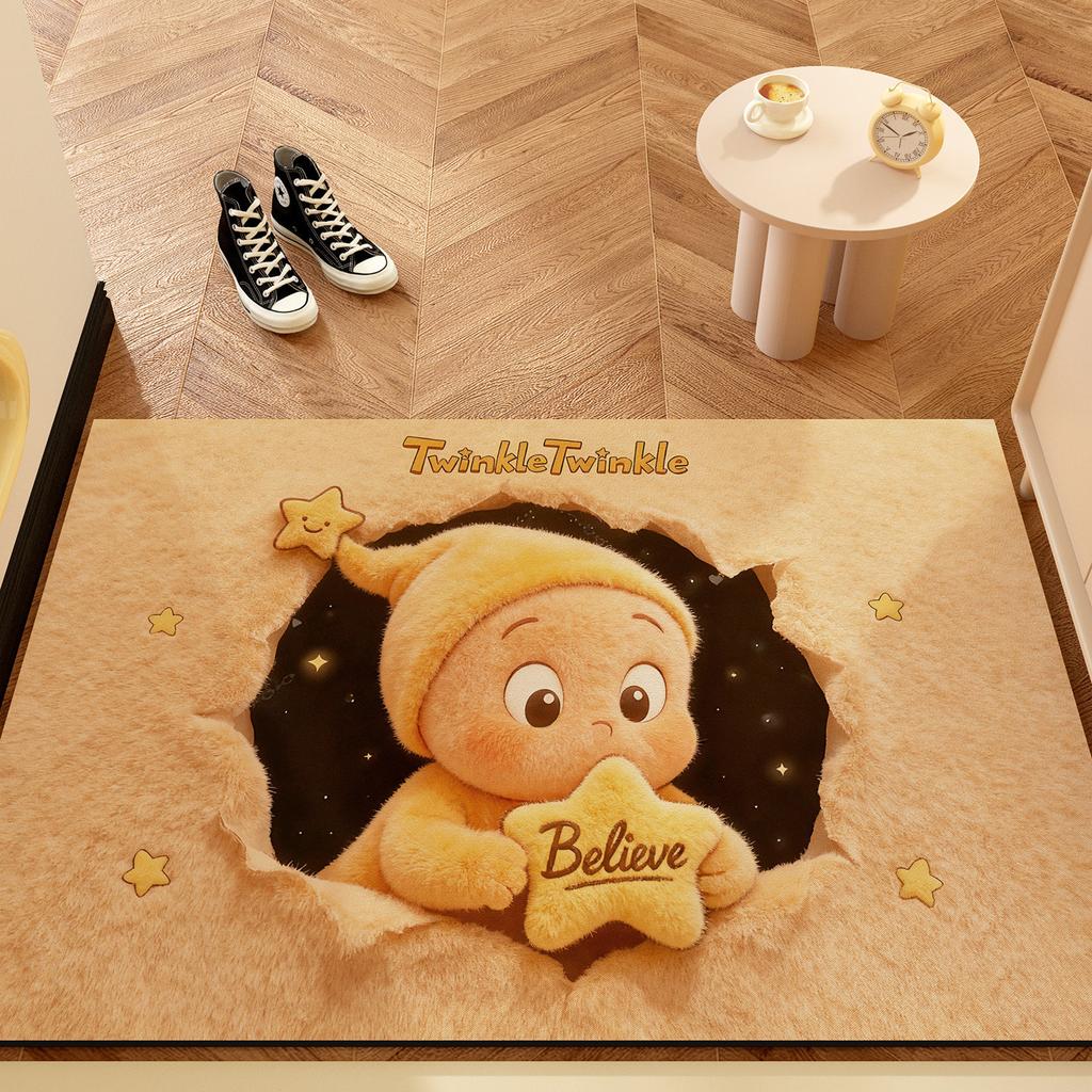 New Year Of The Horse Wool Wind Door Floor Mat Diatom Mud Floor Mat New Year'S Floor Mat Non-Slip Red Carpet Batch