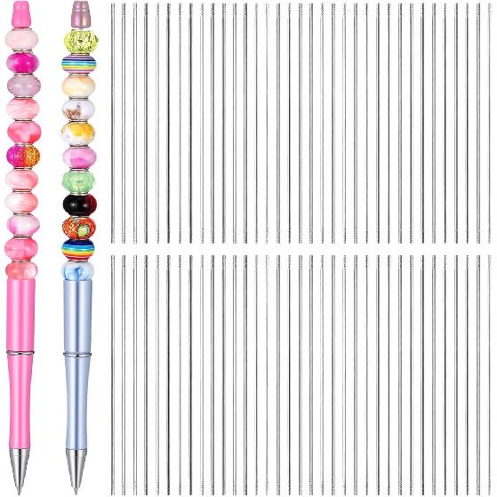 50PCS Pen Extenders for Beadable Pens, 4.6 Inch Stainless Steel Blank Bars for Beadable Pens Beaded Pen Extender Rods Beadpen Bar Extender Beaded