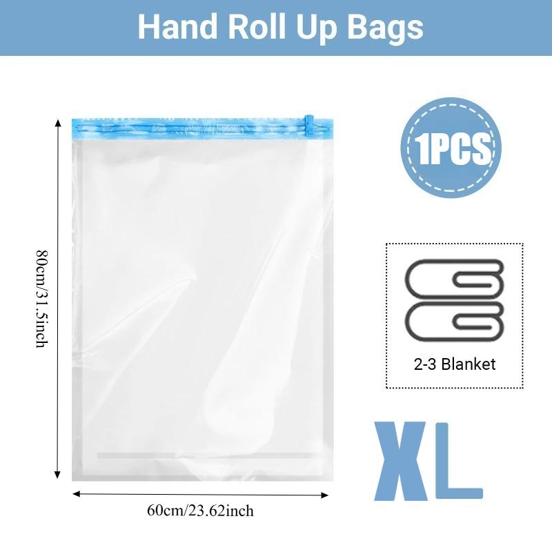 Roll Up Compression Bags Reusable Vacuum Storage Bags for Travel Organizer Saving Space In Suitcase  No Pump Required