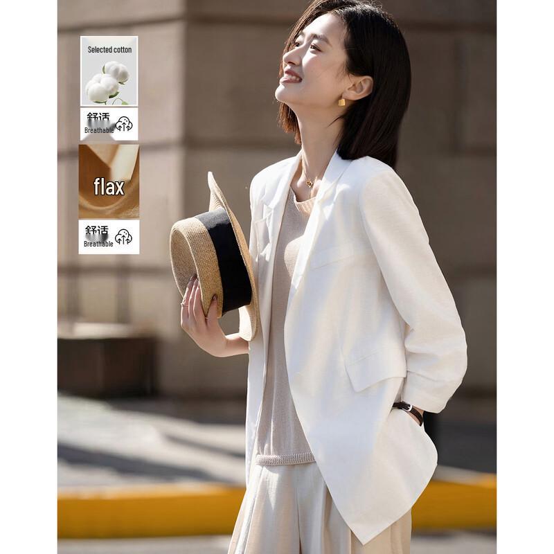 Женский блейзер Demana из смесовой льняной ткани с лацканами на одной пуговице