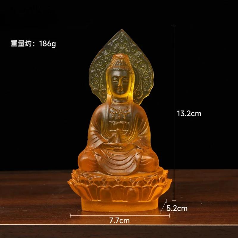 1 STK Harz sitzender Lotus Guanyin Bodhisattva Buddha Statue Wohnzimmer, buddhistische Halle Opfer Feng Shui Ornamente