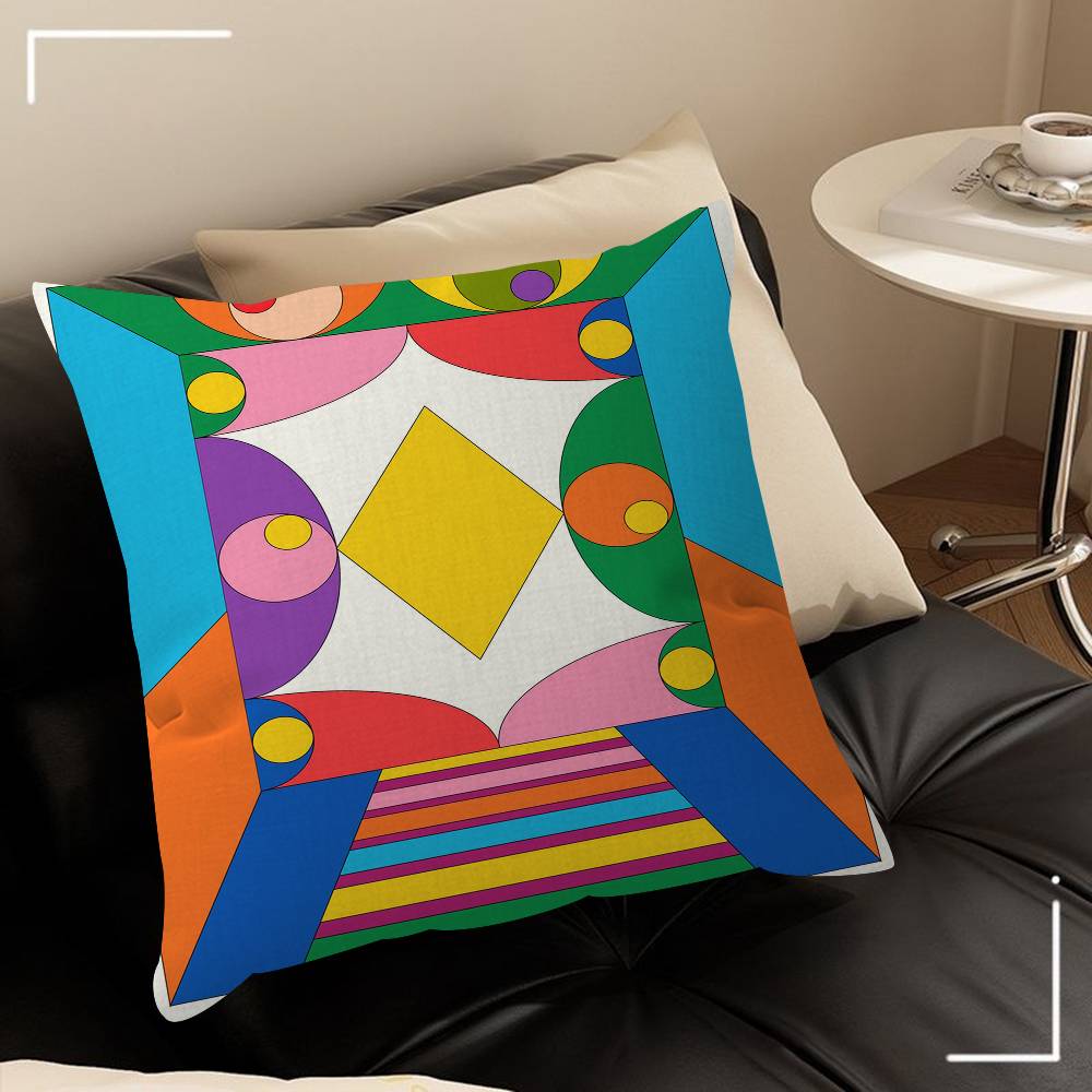 Colorful Geometric Painting Art Cushion Cover Pillowcase Upholstery Sofa Throw Pillow Home Decor Pillowcas