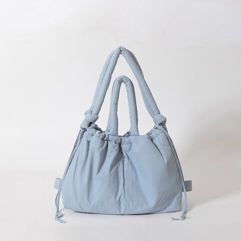 Ielgy Large-Capacity Solid Color Cotton-padded Clothes Bag All-Match Cross-Body Shoulder Bag