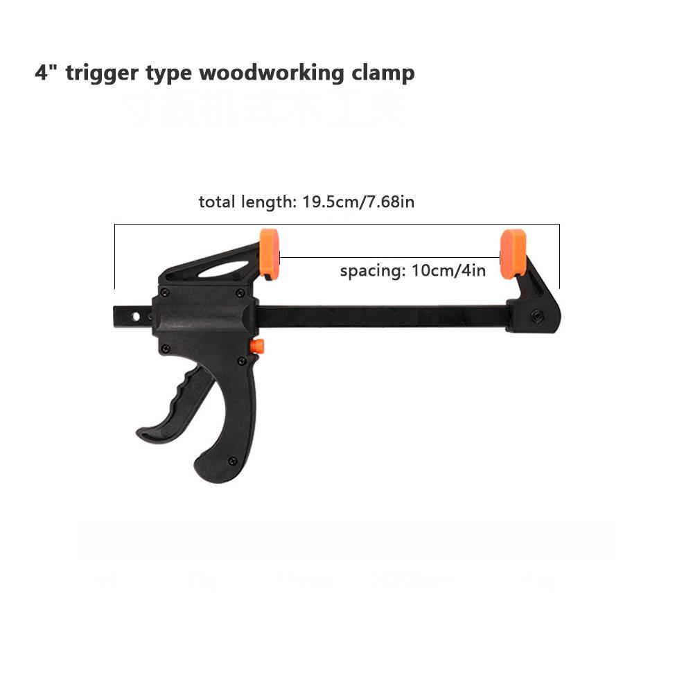 Woodworking Work Bar Clamp Clip Kit 4 Inch 8 Inch Quick Ratchet Release Speed Squeeze Hand Woodworking Tools