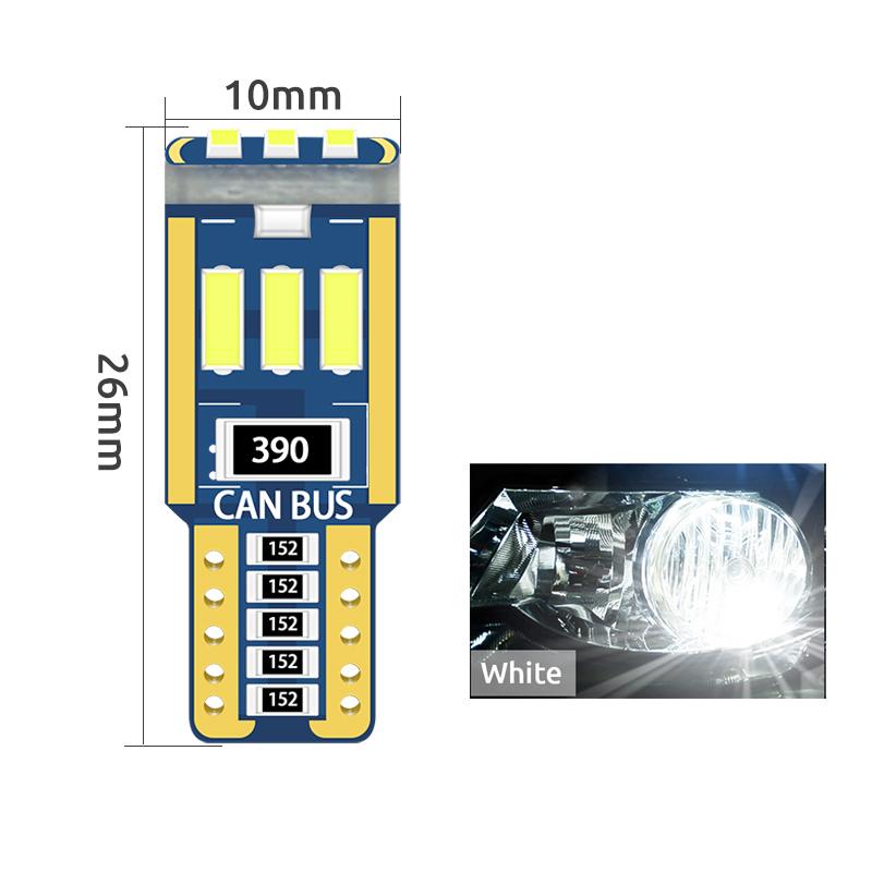 

RXZ Canbus 10PCS W5W T10 car interior light 194 501 led 9 4014 SMD Instrument Lights bulb lamp dome light no error 12V 6000K білий