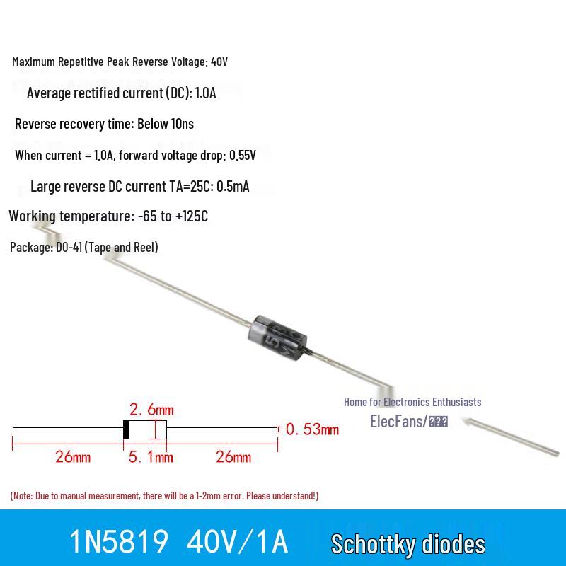 Plug-in Diode Switch/Rectifiers 1N4007, 5408, 1N5819, 1N4148, 5822, 6A10, 10A10