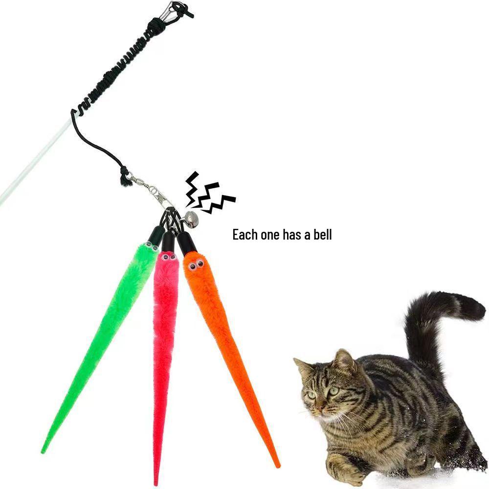 Cat Teaser Toy Stick Replacements: Caterpillar and Seahorse Heads