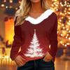 Dámské košile s dlouhým rukávem Roztomilé topy Vánoční potisky Trička Blůzy Ležérní Nadměrné velikosti Základní topy Pulovr