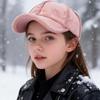 Windproof Lambswool Hats Solid Color Dad Hat Fashion Baseball Cap  Winter Autumn
