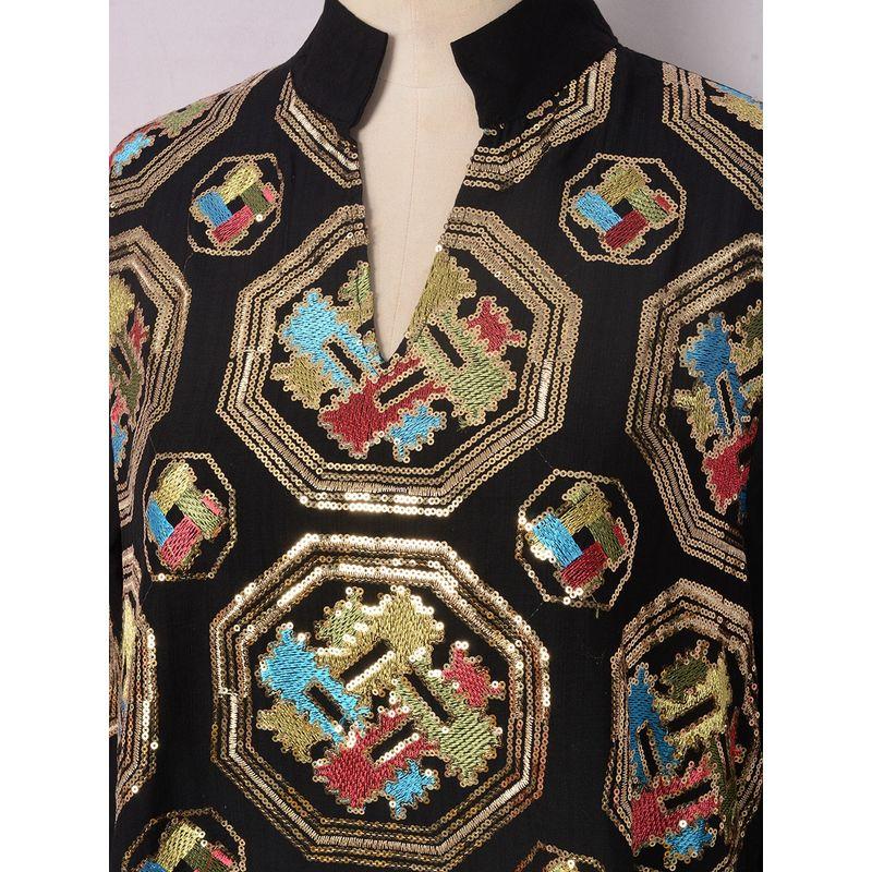 Magic Queen Middle East Ethnic Style Robe Women Fashion Sequin Embroidered Evening dress Dubai Dress Dresses