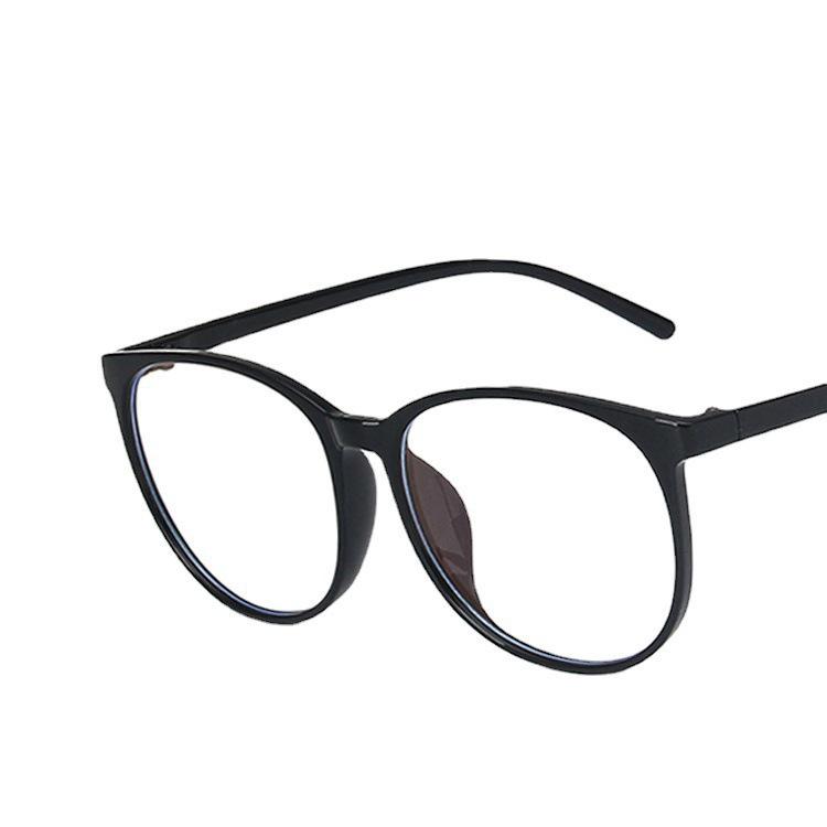Korean Style Trendy Large Frame Anti-Blue Light Glasses with Whitening Round Plain Lenses