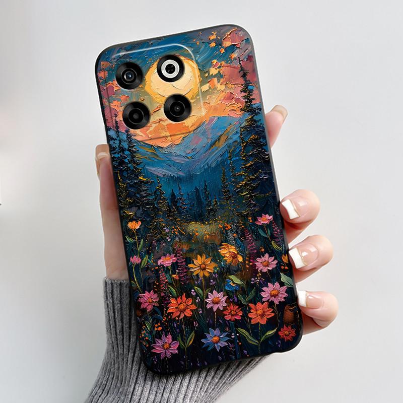 Phone Case For ZTE Blade V70/Axon 70/Nubia V70 Soft Silicone Black Case Good-looking Pattern Love Panda Rabbit Shockproof Shell