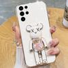 For Galaxy S26 Ultra Plus Case Soft Electroplated Quicksand Hourglass Pellet KWAS Bear silicone shockproof Protector Smooth