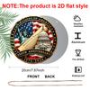 2D Flat, A Round Aluminum Anniversary Wall Decoration, Featuring Patriotic Art of The Statue of And The Capitol, Suitable for USA 250th Anniversary