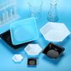 PATIKIL Square Boat-Shaped Measuring Dish, Scale Tray, Weighing Boat, 5-Pack, Plastic, Small Powder Dispenser, Measuring Mixer, Black