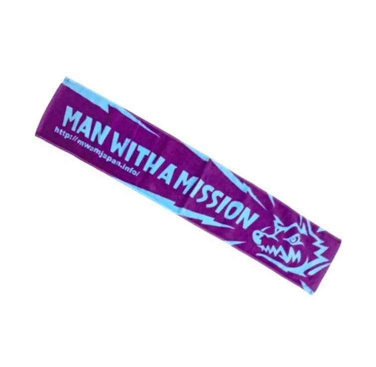 MAN WITH A MISSION muffler towel in Shiiku Sukio color (purple x light blue)