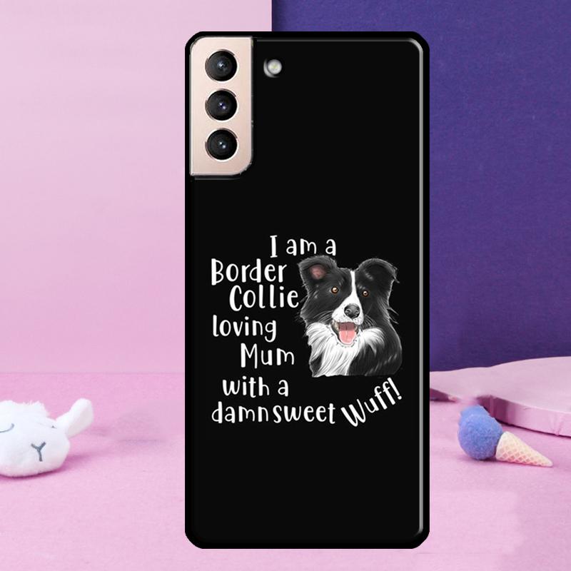 Cartoon Border Collie Phone Case For Samsung Galaxy S25 Ultra S24 Ultra S9 S10 S20 S21 S22 Plus S23 S24 FE Cover