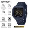 Sanda Creative Square Multifunctional Dual Display Student Watch - Countdown, Alarm, Waterproof, Trendy Electronic Timepiece.