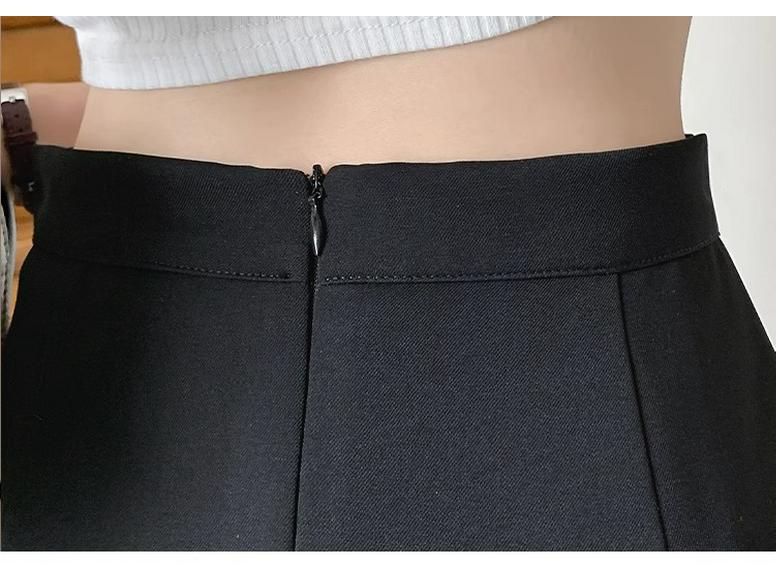 Damen Schwarzer High-Waist A-Linien Slim Fit Sommerrock - Neu 2024