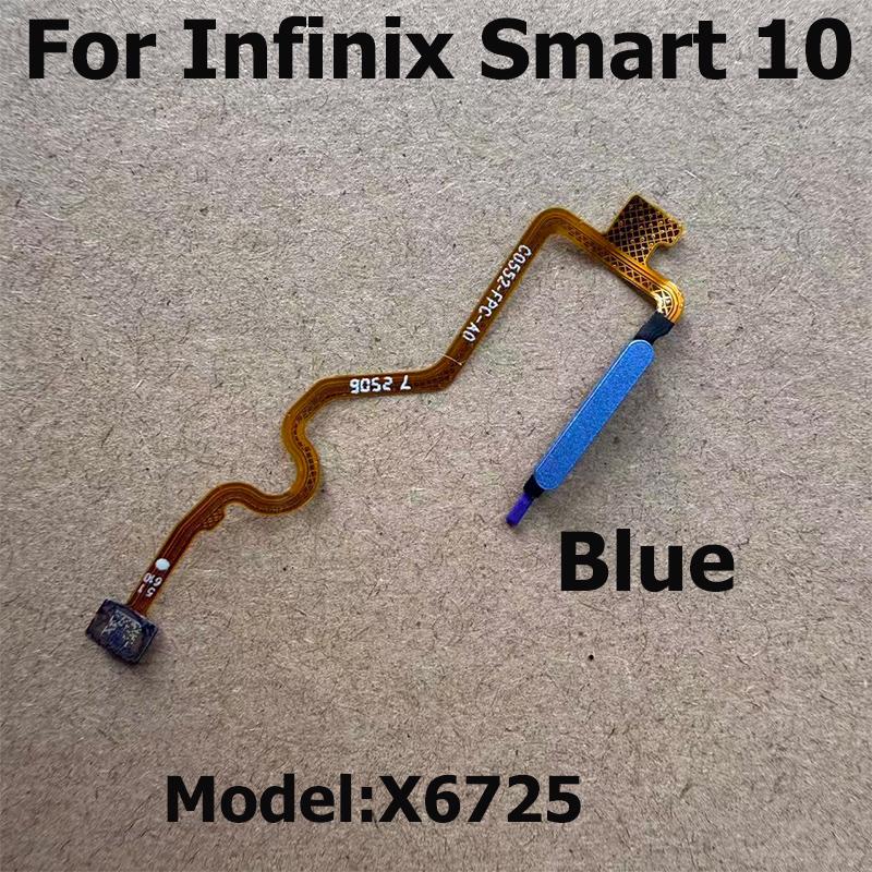 For Infinix Smart 10 ID Home Button Fingerprint Menu Return Key Recognition Scanner Sensor Flex Cable X6725