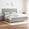 Exclusive House - Bed Slat Base with Mattress Light Grey 200x200cm Fabric