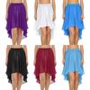 Womens High Low Hem Chiffon Skirt Elastic Waistband Irregular Sheer Cover Up Beach Dance Costume