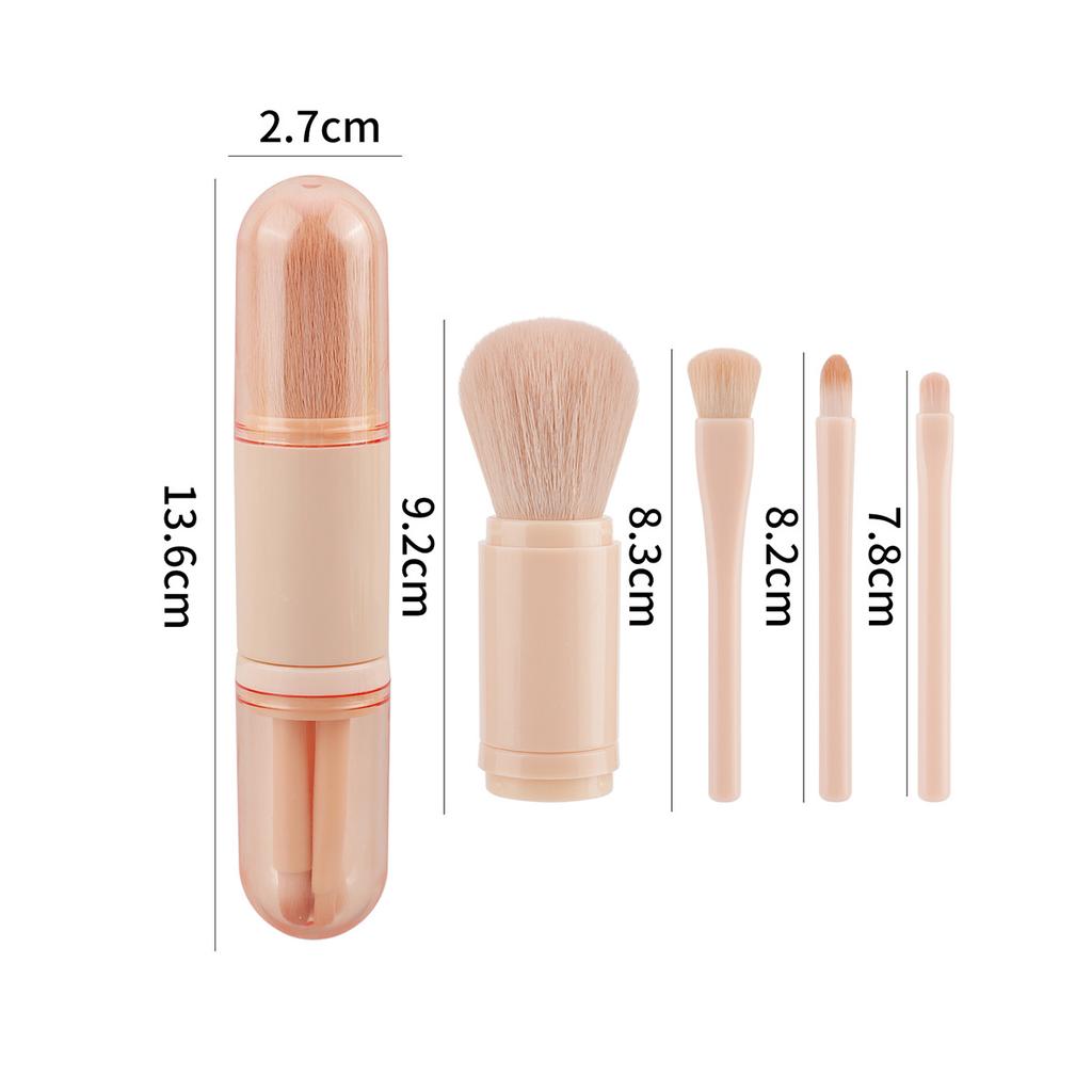 4 Travel Convenient Makeup Brushes, Multi-functional Loose Powder Brush, Eyeshadow Brush, Blush Brush, Four-in-one Beauty Tool Now