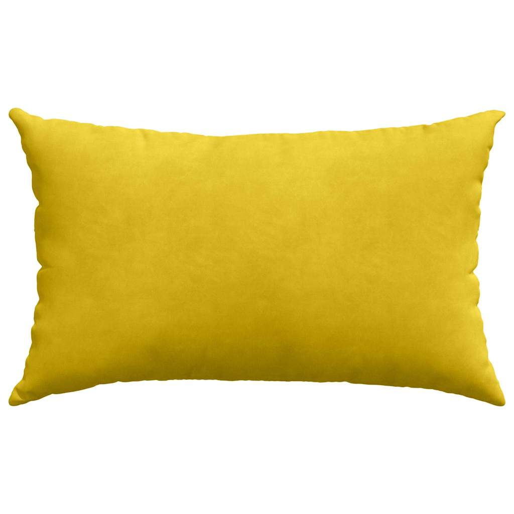 Sofa Cushions 2 Pieces Yellow 50 X 30 Cm Cord Fabric