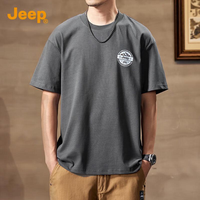 Jeep Men s Summer Pure Cotton Loose Fit T-Shirt L
