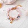 4PCS/Set Sweet And Simple Pearl Star Crystal Bracelet Set for Ladies with Pink Rope Stacking Jewelry Hand Accessory Gift