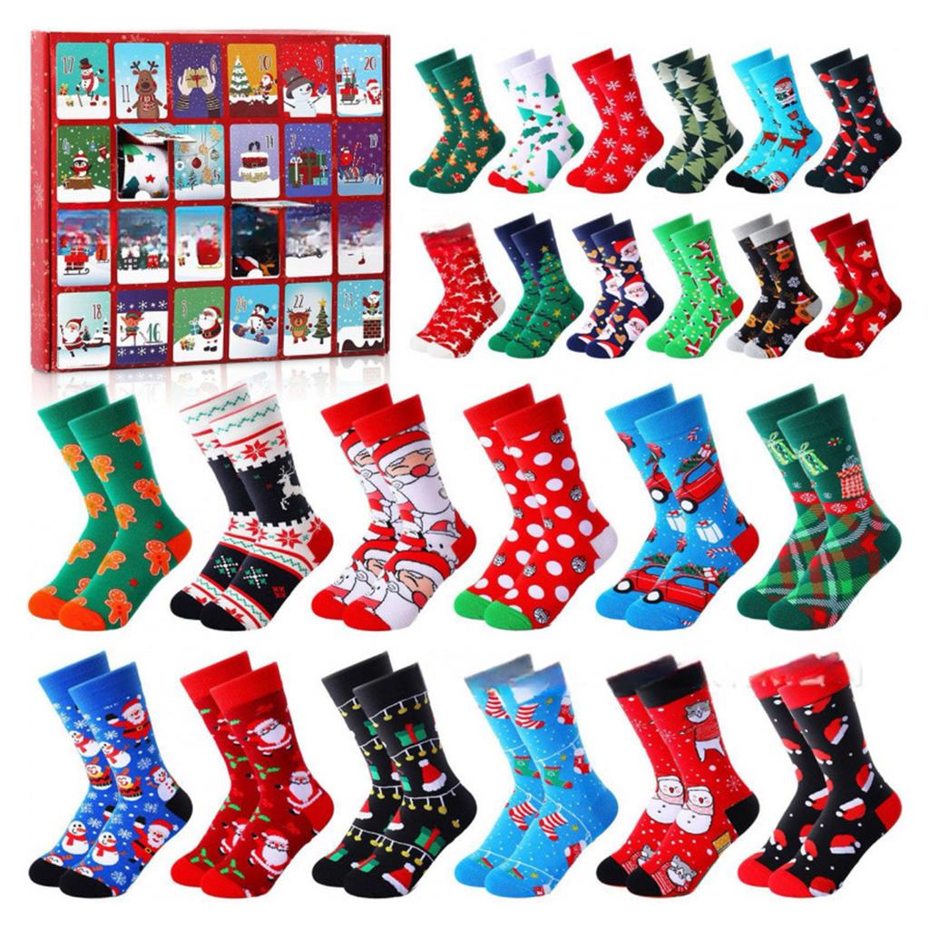 Socks Advents Calendar For Adults Men Women Fun Colorful Unisex Socks For Cozy Winter Evenings
