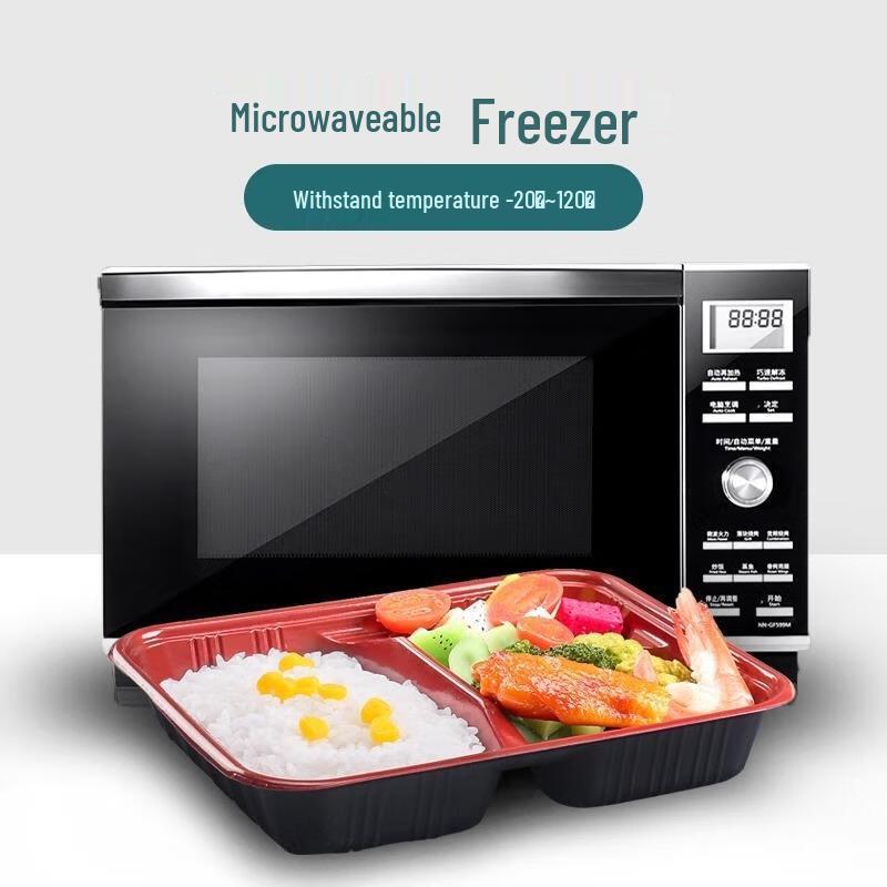 JingJingRS Disposable 4-Compartment Bento Take-Out Containers