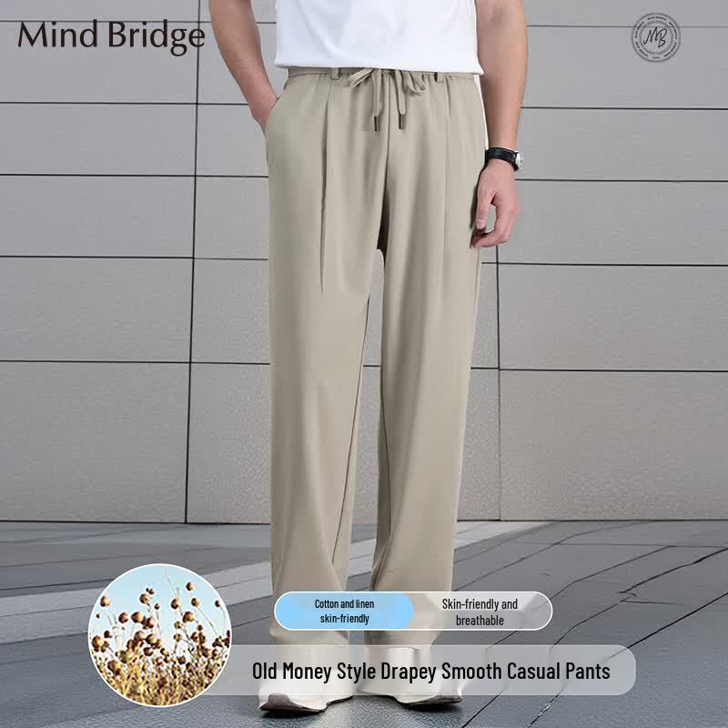 

Mind Bridge Men s Lyocell Linen Blend Casual Drawstring Pants 4XL